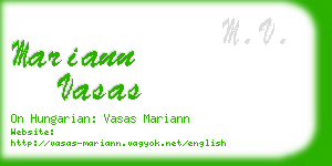 mariann vasas business card